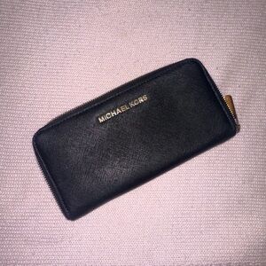 SOLD Michael Kors Black Saffiano Leather Wallet